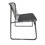 STRIPE Καρέκλα Κήπου Βεράντας, Μέταλλο Βαφή Μαύρο Μαξιλάρι Μαύρο PU 52x59x77cm - Image 16