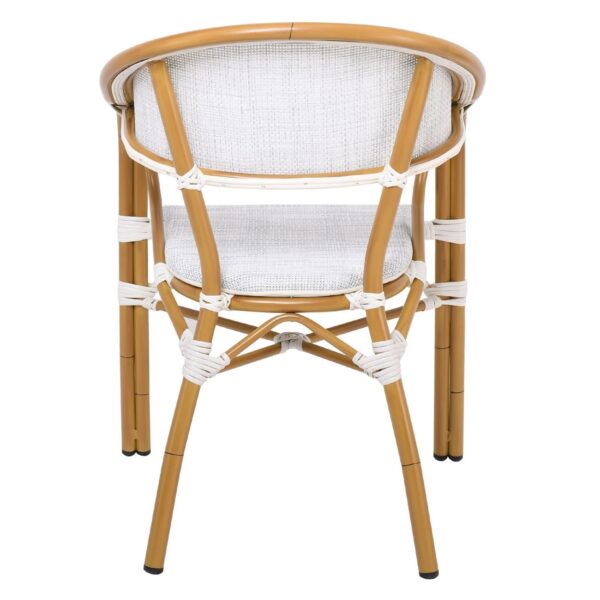 VEGERA Πολυθρόνα Dining Αλουμίνιο Βαφή Φυσικό Textilene Εκρού, Στοιβαζόμενη 57x58x83cm - Image 16