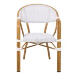 VEGERA Πολυθρόνα Dining Αλουμίνιο Βαφή Φυσικό Textilene Εκρού, Στοιβαζόμενη 57x58x83cm - Image 17