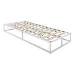 ΥΠΟΣΤΡΩΜΑ Μέταλλο Βαφή Άσπρο με Ξύλινες τάβλες 200x90x24 (Στρώμα 90x200)cm - Image 6