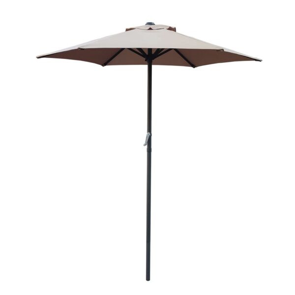 ΟΜΠΡΕΛΑ Αλουμινίου Χωρίς Flaps Σκελετός Ανθρακί - Ύφασμα Μπεζ Φ 2m (H 2,2m) - Image 6