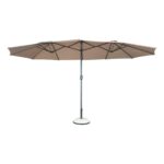 ΟΜΠΡΕΛΑ Oval Σκελετός Μέταλλο Βαφή Ανθρακί - Ύφασμα Μπεζ 270x450cm (H 2,4m - σωλ.Φ48mm) - Image 10