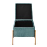 RAY Αποθηκευτικό Σκαμπό, Μέταλλο Βαφή Χρυσό, Ύφασμα Velure, Απόχρωση Βεραμάν 40x40x37cm - Image 9