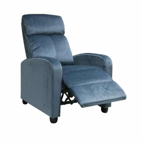 PORTER Πολυθρόνα Relax Σαλονιού - Καθιστικού Γκρι - Μπλε Velure 68x86x99cm - Image 11