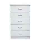 DRAWER Συρταριέρα με 5 Συρτάρια, Απόχρωση Άσπρο 60x40x97cm - Image 6