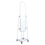 ROLLAND Small Καθρέπτης Δαπέδου, Μέταλλο Βαφή Άσπρο 37x37x160cm - Image 12