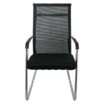 ALTA Πολυθρόνα Γραφείου Επισκέπτη Χρώμιο, Mesh Μαύρο 54x64x100cm - Image 15