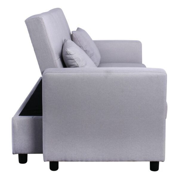 IMOLA Καναπές - Κρεβάτι Σαλονιού - Καθιστικού, 2Θέσιος Ύφασμα Ανοιχτό Γκρι 154x100x93(Κρεβ130x190x44)cm - Image 18