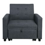 IMOLA Πολυθρόνα - Κρεβάτι Σαλονιού - Καθιστικού, Ύφασμα Σκούρο Γκρι 100x102x92(Κρεβ.75x180x44)cm - Image 17
