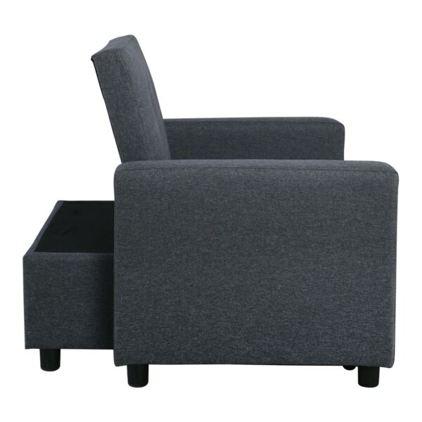 IMOLA Πολυθρόνα - Κρεβάτι Σαλονιού - Καθιστικού, Ύφασμα Σκούρο Γκρι 100x102x92(Κρεβ.75x180x44)cm - Image 18