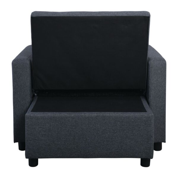 IMOLA Πολυθρόνα - Κρεβάτι Σαλονιού - Καθιστικού, Ύφασμα Σκούρο Γκρι 100x102x92(Κρεβ.75x180x44)cm - Image 19