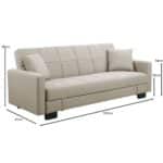 KELSO Καναπές - Κρεβάτι με Αποθηκευτικό Χώρο, 3Θέσιος, Ύφασμα Cappuccino 197x81x80cm Bed:176x105x38cm - Image 13