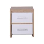 KENNEL Κομοδίνο 2 Συρτάρια, Απόχρωση Sonoma Άσπρο 47x39x57cm - Image 9