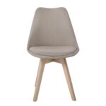 MARTIN Καρέκλα Οξιά Φυσικό, Ύφασμα Μπεζ, Μονταρισμένη Ταπετσαρία 49x57x82cm - Image 15