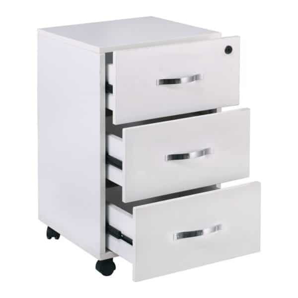 UNIT Συρταριέρα Γραφείου, 3 Συρτάρια, Τροχήλατη, Melamine Απόχρωση Άσπρο 38x42x63cm - Image 9
