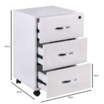 UNIT Συρταριέρα Γραφείου, 3 Συρτάρια, Τροχήλατη, Melamine Απόχρωση Άσπρο 38x42x63cm - Image 10