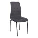 MELVA Καρέκλα Τραπεζαρίας - Κουζίνας, Μέταλλο Χρώμιο, PU Γκρι 42x60x102cm - Image 14