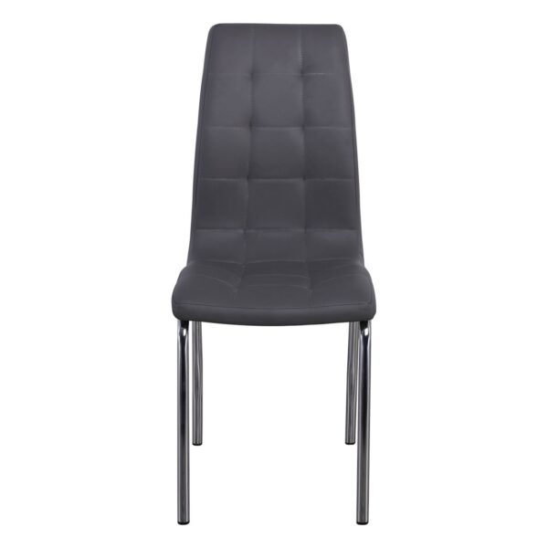 MELVA Καρέκλα Τραπεζαρίας - Κουζίνας, Μέταλλο Χρώμιο, PU Γκρι 42x60x102cm - Image 15