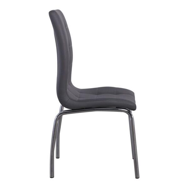 MELVA Καρέκλα Τραπεζαρίας - Κουζίνας, Μέταλλο Χρώμιο, PU Γκρι 42x60x102cm - Image 16