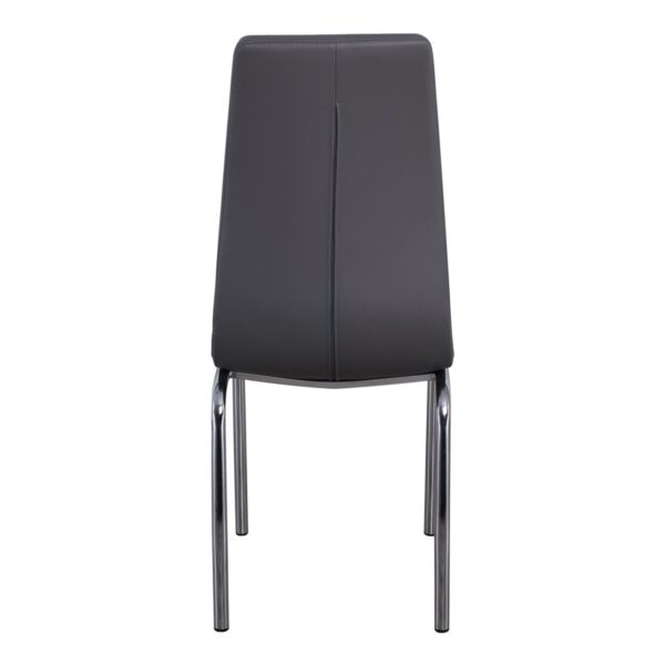 MELVA Καρέκλα Τραπεζαρίας - Κουζίνας, Μέταλλο Χρώμιο, PU Γκρι 42x60x102cm - Image 17