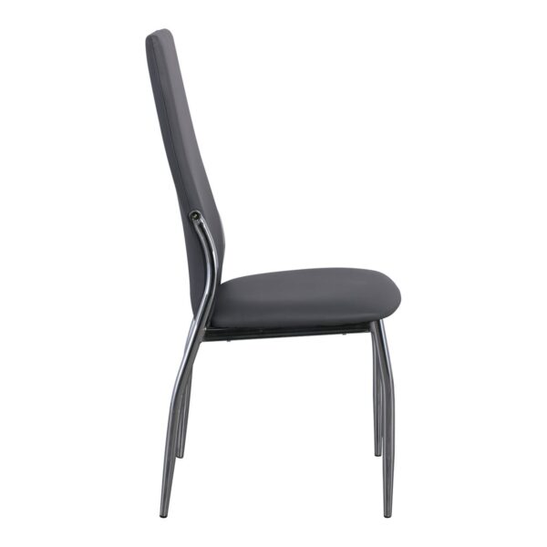 FRESH Καρέκλα Τραπεζαρίας Κουζίνας Μέταλλο Χρώμιο, Pu Γκρι 45x52x100cm - Image 16