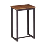 HENRY Σκαμπό BAR, Μέταλλο Βαφή Σκούρο Καφέ, Κάθισμα Απόχρωση Καρυδί 40x30x60cm - Image 6