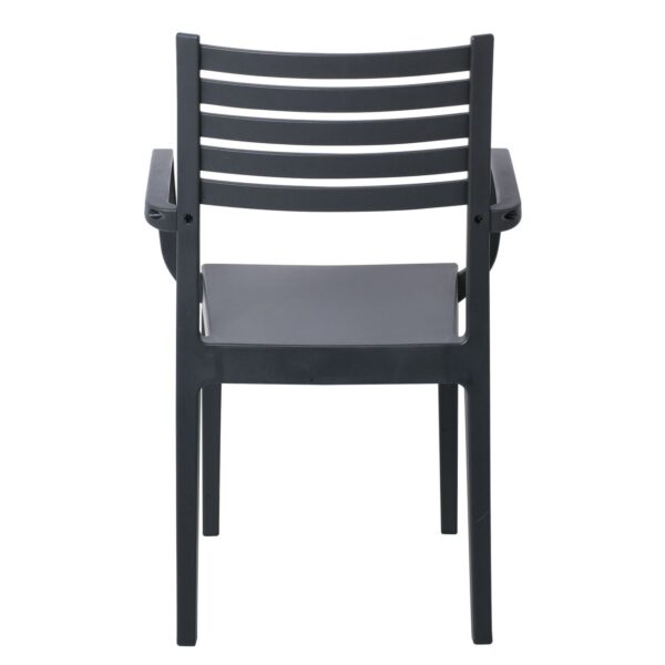 OLIMPIA Πολυθρόνα Τραπεζαρίας Κήπου Στοιβαζόμενη, PP - UV Protection, Απόχρωση Ανθρακί 54x52x86cm - Image 18