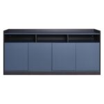 ADVANCE Ντουλάπι Γραφείου, 3 Ράφια, 2 Ντουλάπια Δίφυλλα με 4 Ράφια, Σκ.Καρυδί-Sky Grey 169x40x80cm - Image 9