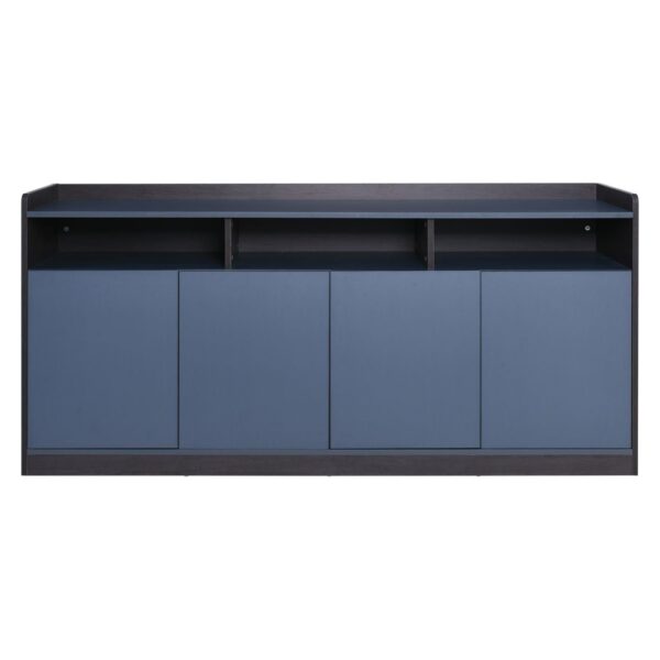 ADVANCE Ντουλάπι Γραφείου, 3 Ράφια, 2 Ντουλάπια Δίφυλλα με 4 Ράφια, Σκ.Καρυδί-Sky Grey 169x40x80cm - Image 9