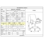 BF2101-F Πολυθρόνα Γραφείου χωρίς Ανάκλιση, Μέταλλο Χρώμιο Mesh Μπλε - Μαύρο 57x53x86/96cm - Image 9