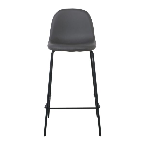 CELINA Σκαμπό BAR με Πλάτη, Κάθισμα H.67cm, Μέταλλο Βαφή Μαύρο, Pvc Γκρι 47x48x67/95cm - Image 15