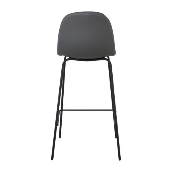 CELINA Σκαμπό BAR με Πλάτη, Κάθισμα H.67cm, Μέταλλο Βαφή Μαύρο, Pvc Γκρι 47x48x67/95cm - Image 17