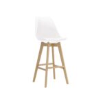 MARTIN Σκαμπό BAR Οξιά Φυσικό, Κάθισμα Η.67cm, PP-Pu Άσπρο, Μονταρισμένη Ταπετσαρία 49x54x67/106cm - Image 6