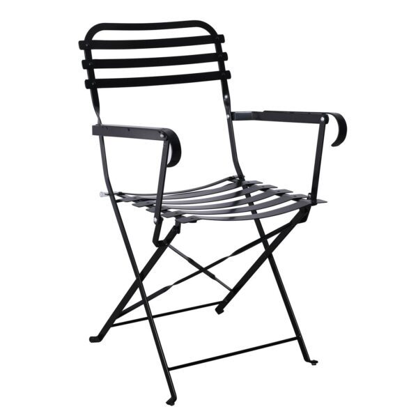 ΖΑΠΠΕΙΟΥ Πολυθρόνα Κήπου - Βεράντας, Πτυσσόμενη, Μέταλλο Βαφή Μαύρο 54x52x85cm - Image 8