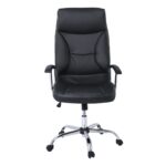 BF5700 Πολυθρόνα Διευθυντή Μέταλλο Χρώμιο, Pu Μαύρο 64x72x112/121cm - Image 15