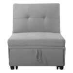 IMOLA Καρέκλα - Κρεβάτι Σαλονιού - Καθιστικού, Ύφασμα Ανοιχτό Γκρι 75x106x90 / Κρεβάτι75x172x44cm - Image 13