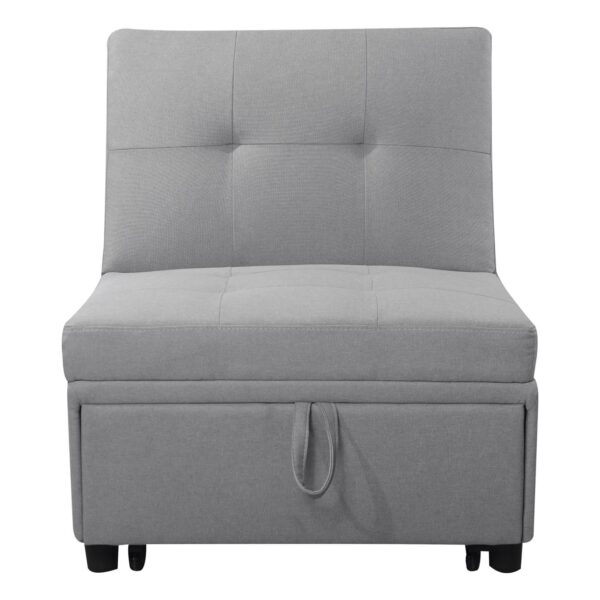 IMOLA Καρέκλα - Κρεβάτι Σαλονιού - Καθιστικού, Ύφασμα Ανοιχτό Γκρι 75x106x90 / Κρεβάτι75x172x44cm - Image 13