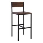STAB Σκαμπό BAR με Πλάτη, Μέταλλο Βαφή Ανθρακί, Κάθισμα Η.67cm Απόχρωση Antique Brown 39x42x67/95cm - Image 8