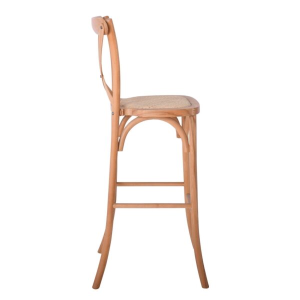 DESTINY Σκαμπό BAR, Ξύλο Οξιά Απόχρωση Φυσικό, Κάθισμα Ψάθα, Στοιβαζόμενο 45x48x110cm - Image 15