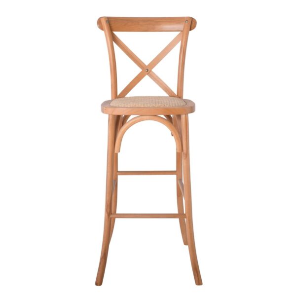 DESTINY Σκαμπό BAR, Ξύλο Οξιά Απόχρωση Φυσικό, Κάθισμα Ψάθα, Στοιβαζόμενο 45x48x110cm - Image 17