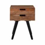 ANKO Κομοδίνο Μέταλλο Βαφή Μαύρο, Ξύλο Ακακία Φυσικό 47x35x65cm - Image 15