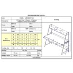 ΓΡΑΦΕΙΟ Η/Υ 2 Συρτάρια 2 Ράφια Μέταλλο Βαφή Μαύρο, MDF - Melamine Απόχρωση Φυσικό 120x48x73/137cm - Image 9
