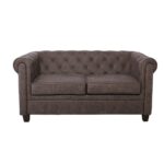 CHESTERFIELD Newport Kαναπές 2Θέσιος Σαλονιού -Καθιστικού, Ύφασμα Antique Look Καφέ 153x82x73cm - Image 8