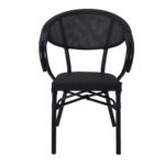 COSTA Πολυθρόνα Dining Αλουμινίου, Απόχρωση Μαύρο Textilene Μαύρο 58x57x83cm - Image 15