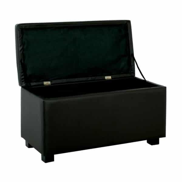 DENISE Σκαμπό με Αποθηκευτικό Χώρο - Ταμπουρέ, PU Μαύρο 88x43x45cm - Image 9