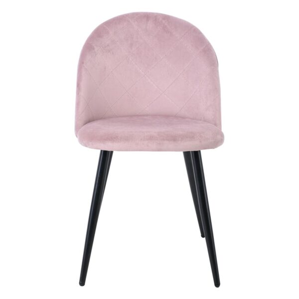 BELLA Καρέκλα Τραπεζαρίας, Μέταλλο Βαφή Μαύρο, Ύφασμα Velure Απόχρωση Dirty Pink 50x56x80cm - Image 16