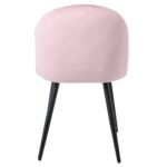 BELLA Καρέκλα Τραπεζαρίας, Μέταλλο Βαφή Μαύρο, Ύφασμα Velure Απόχρωση Dirty Pink 50x56x80cm - Image 17