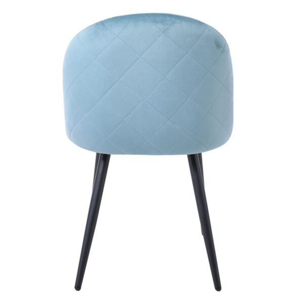 BELLA Καρέκλα Τραπεζαρίας, Μέταλλο Βαφή Μαύρο, Ύφασμα Velure Απόχρωση Petrol 50x56x80cm - Image 17