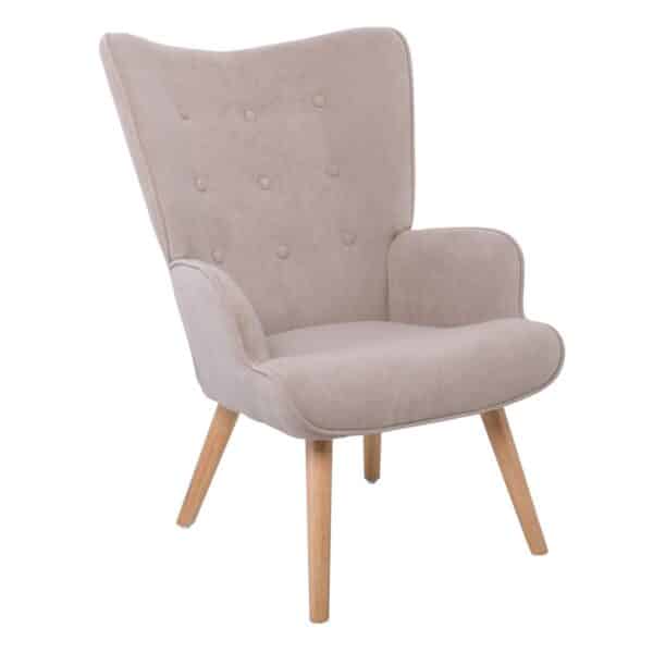 ALMA Πολυθρόνα - Μπερζέρα Σαλονιού - Καθιστικού Φυσικό Ύφασμα Velure Ανοιχτό Καφέ,K/D 69x76x97cm - Image 14