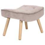 ALMA Σκαμπό - Υποπόδιο, Ύφασμα Velure Ανοιχτό Καφέ, Πόδια Φυσικό, K/D 52x38x35cm - Image 8